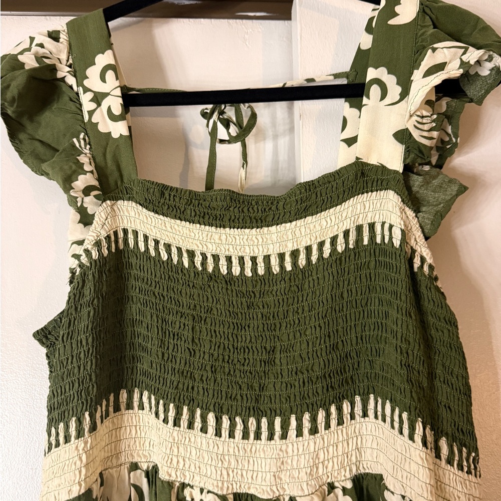 SHEIN Green Maxi Dress with White Print - Picture 4 of 6